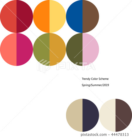 Poster Trendy Color Scheme By Plain Color Rounds Stock Illustration 44478313 Pixta