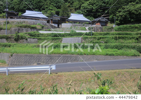 a View through tram window of the country side a View through tram window of the country side 44479842