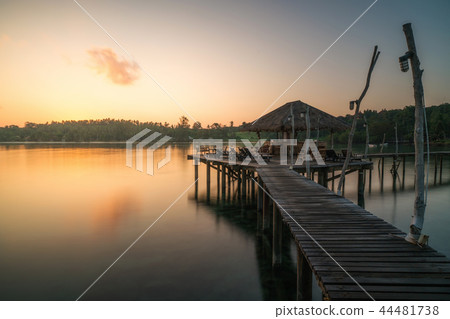 Wooden pier and hut in Phuket, Thailand.  44481738
