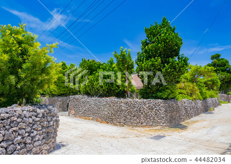 Okinawa Taketomi Island Ryukyu tiled orange roof Southern country image 44482034