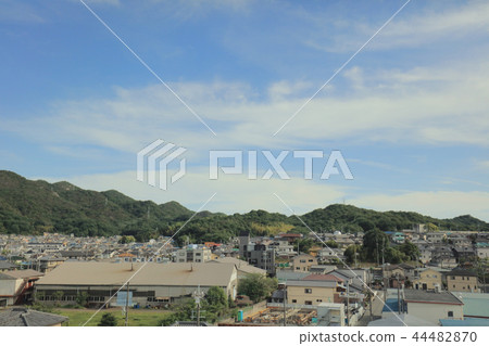 View through tram window of the country side 44482870