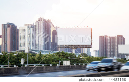 blank big billboard on highway in city town 44483168