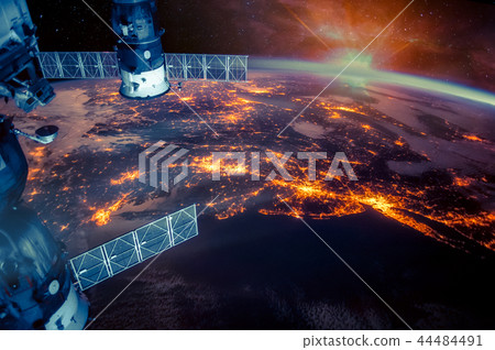 Atlantic coast of the United States night lights 44484491