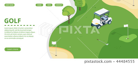 Golf club landing page or banner vector template 44484555