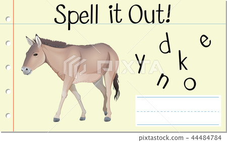 Spell English Word Donkey Stock Illustration