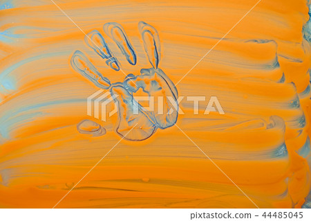 hand print on glass hand print on glass 44485045