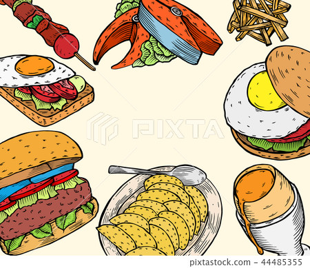 Gourmet Burgers and ingredients for burgers Gourmet Burgers and ingredients for burgers 44485355