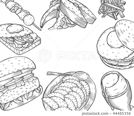 Gourmet Burgers and ingredients for burgers Gourmet Burgers and ingredients for burgers 44485356