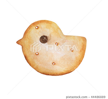 Watercolor painting of Cookies in chicken shape 44486889
