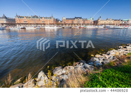 Strandvagen boulevard seaside. Cityscape Strandvagen boulevard seaside. Cityscape 44486928