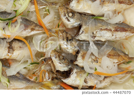 Small horse mackerel in pickled vegetables 44487070