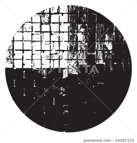 Grunge Circle Isolated 44487329