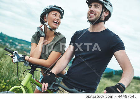 Young couple are flirting with each other . Close up 44487543