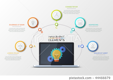 Modern Infographic Vector Template - Stock Illustration [44488879] - PIXTA