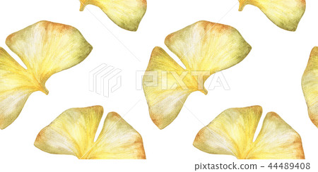 Seamless pattern with Autumn ginkgo leaf 44489408
