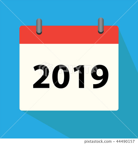 calendar 2019 icon on white background.  44490157
