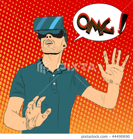 Man with virtual reality glasses 44490690
