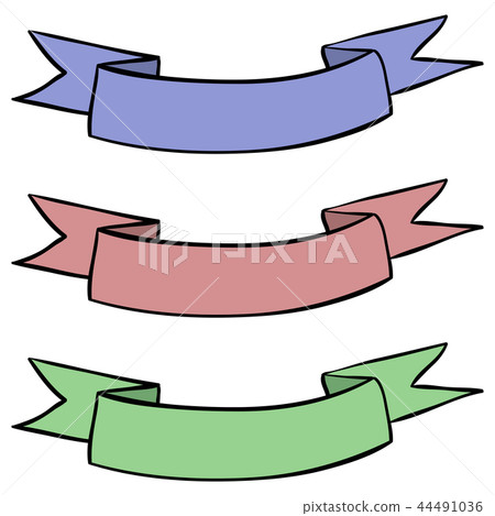 Ribbon banners. Colored hand sketch Ribbon banners. Colored hand sketch 44491036