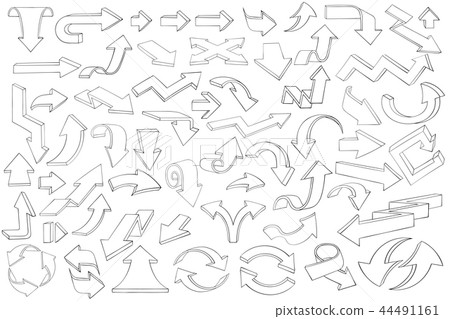 Arrows. Large collection of outline icons 44491161