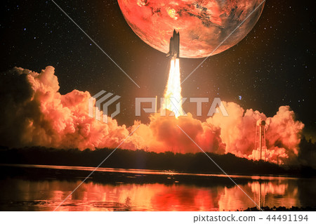 spacship blazes into the Mars mission 44491194