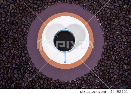 Morning coffee setup. 44492361