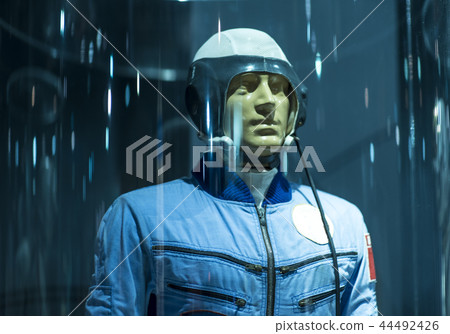Soviet pilot military space helmet on maneken 44492426