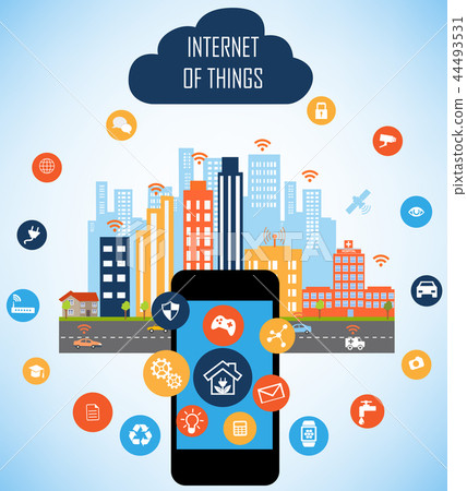 Smart City and Internet of things concept 44493531
