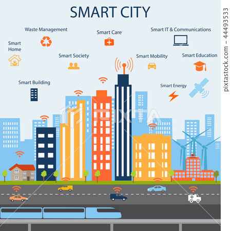 Smart City and Internet of things concept 44493533