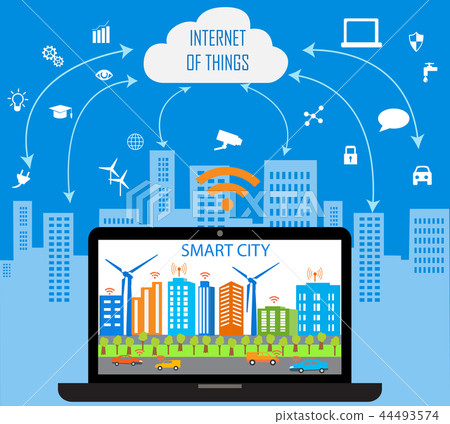 Smart City and Internet of things concept 44493574