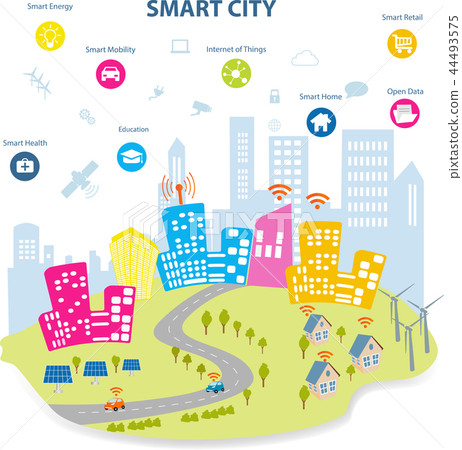 Smart City and Internet of things concept 44493575