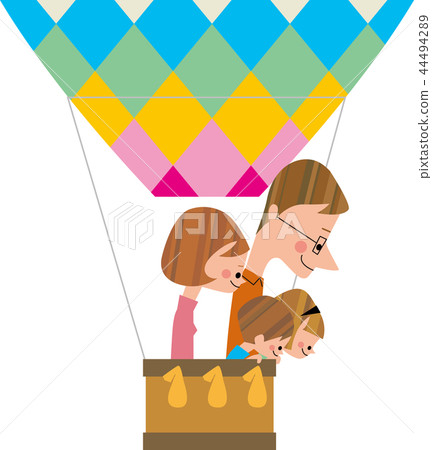 Families riding a balloon 44494289