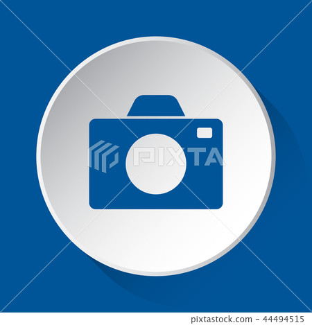 camera - simple blue icon on white button 44494515