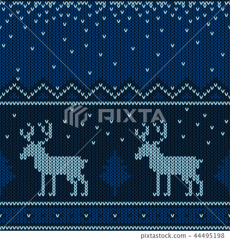 Christmas knitted pattern. Winter geometric. 44495198