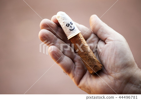 Cigar man hand drawn eyes 44496781