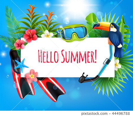 Diving Vacation Realistic Composition Diving Vacation Realistic Composition 44496788