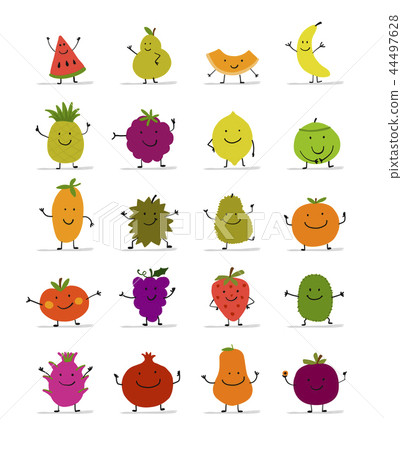 Funny fruits, character set for your design 44497628