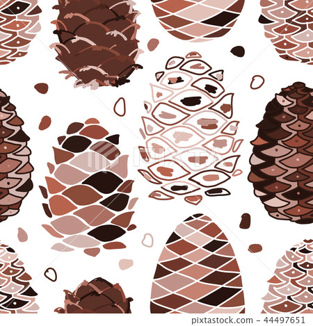 Cedar cones, seamless pattern for your design 44497651