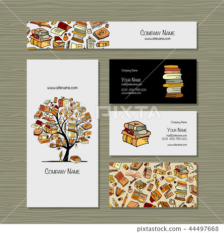 Books library, business cards design 44497668