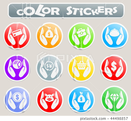 Hend and money color stickers Hend and money color stickers 44498857
