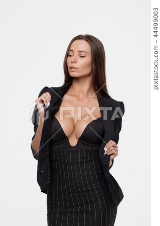 Passionate lady with deep neckline 44499003