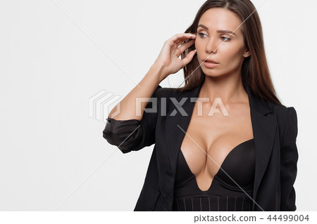 Passionate lady with deep neckline 44499004