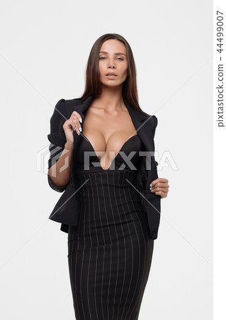 Passionate lady with deep neckline 44499007