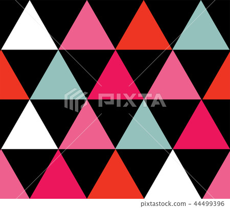 Vector colorful triangles seamless pattern background. 44499396
