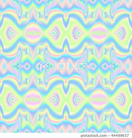 Holographic waves seamless pattern. Vector illustration 44499637