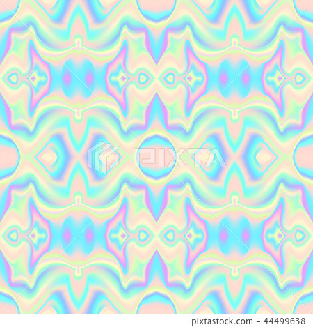 Holographic waves seamless pattern. Vector illustration 44499638