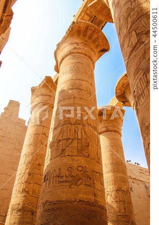 Ruins of the beautiful ancient temple in Luxor.  44500611