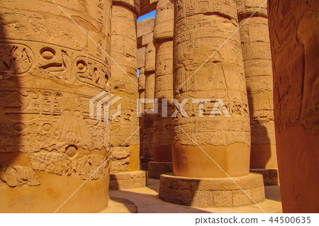 Ruins of the beautiful ancient temple in Luxor.  44500635
