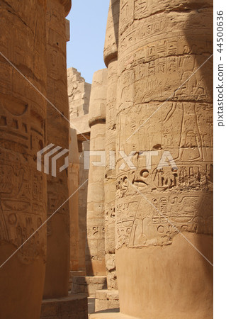 Ruins of the beautiful ancient temple in Luxor. Ruins of the beautiful ancient temple in Luxor. 44500636