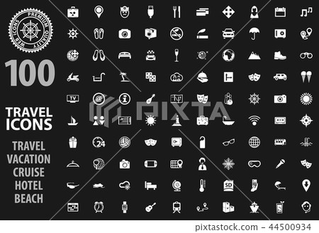 Travel icons Paper set 44500934