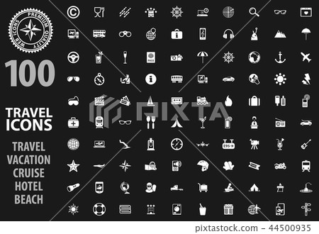 Travel icons Paper set 44500935